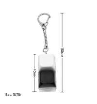 Брелок KeyDuo с LED подсветкой, чёрно-белый