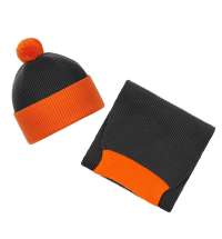 Шарф Snappy, темно-серый (антрацит) с оранжевым