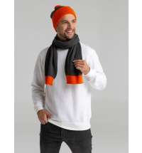 Шарф Snappy, темно-серый (антрацит) с оранжевым