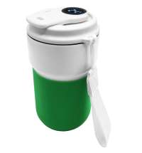 Термокружка вакуумная герметичная с дисплеем Clive To Go, белый/зелёный