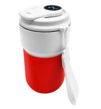 Термокружка вакуумная герметичная с дисплеем Clive To Go, белый/красный