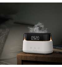 Светодиодный USB увлажнитель-ароматизатор Brava с часами с подсветкой, белый