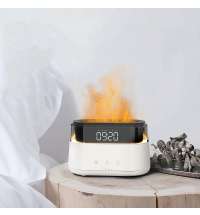 Светодиодный USB увлажнитель-ароматизатор Brava с часами с подсветкой, белый