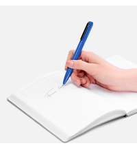 Ручка шариковая Lucenti с подсветкой логотипа, синяя