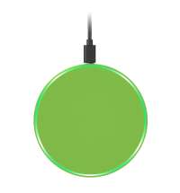 Беспроводное зарядное устройство с подсветкой 15W Аурис (Auris), салатовое