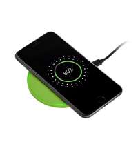 Беспроводное зарядное устройство с подсветкой 15W Аурис (Auris), салатовое