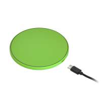 Беспроводное зарядное устройство с подсветкой 15W Аурис (Auris), салатовое