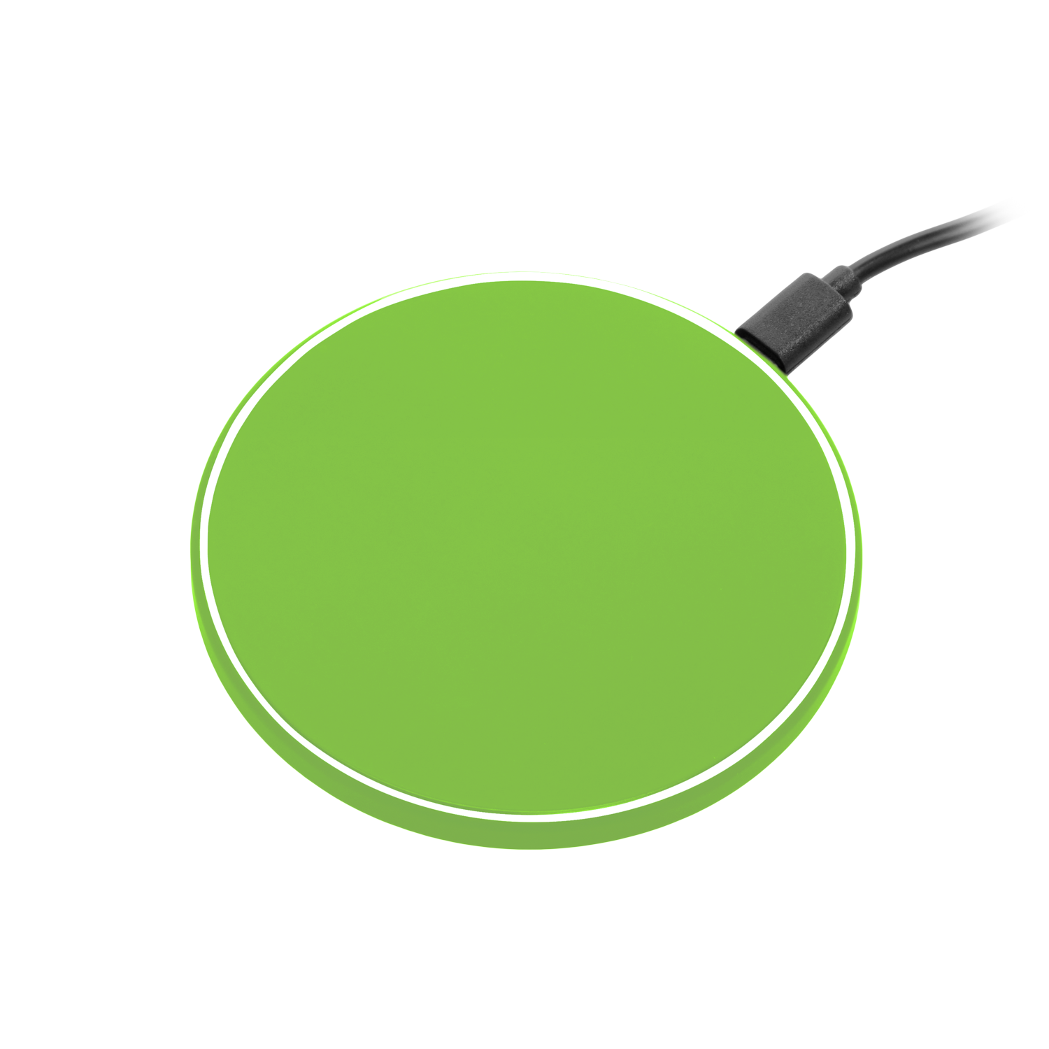 Беспроводное зарядное устройство с подсветкой 15W Аурис (Auris), салатовое