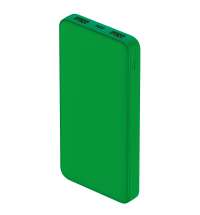 Внешний аккумулятор Polus, 10000 Mah, софт-тач покрытие, зеленый