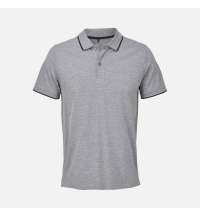 Рубашка поло унисекс Palermo, серый меланж с темно-синим