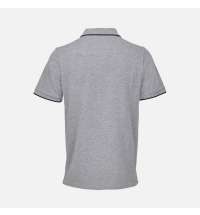 Рубашка поло унисекс Palermo, серый меланж с темно-синим