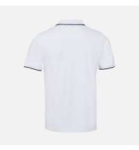 Рубашка поло унисекс Palermo, белая с темно-синим