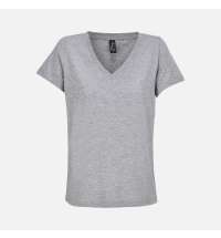 Футболка женская Regent Women с V-образным вырезом, серый меланж