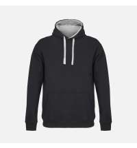 Худи унисекс Cameron, черное с серым меланжем