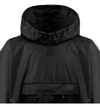 Дождевик-анорак Hard Work, укороченный, черный, единый размер