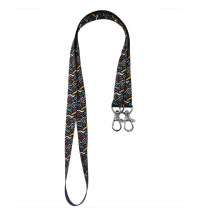 Ланъярд полноцветный Эл с двумя карабинами, 15 мм