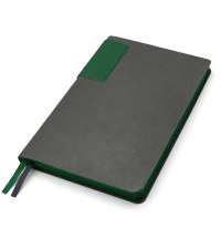 Ежедневник A5 недатированный Molfetta в мягком переплёте, серый/тёмно-зеленый