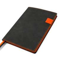 Ежедневник A5 недатированный Efemero в мягком переплёте, черно-оранжевый