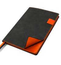 Ежедневник A5 недатированный Efemero в мягком переплёте, черно-оранжевый