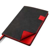Ежедневник A5 недатированный Efemero в мягком переплёте, черно-красный