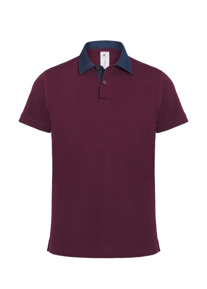 Рубашка поло мужская DNM Forward бордовый/синий джинс