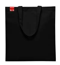 Сумка для покупок IVORY 325 г/м&sup2; с PU нашивкой, чёрный/красный