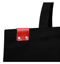 Сумка для покупок IVORY 325 г/м&sup2; с PU нашивкой, чёрный/красный