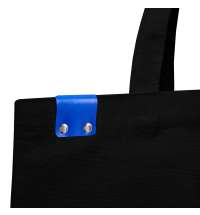 Сумка для покупок IVORY 325 г/м&sup2; с PU нашивкой, чёрный/синий