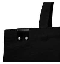 Сумка для покупок IVORY 325 г/м&sup2; с PU нашивкой, чёрный/чёрный