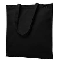 Сумка для покупок IVORY 325 г/м&sup2; с PU нашивкой, чёрный/чёрный