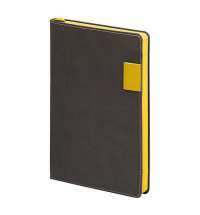 Ежедневник Flexy Freedom Latte А5, недатированный, в гибкой обложке серый/желтый