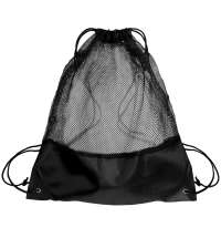 Рюкзак мешок с укреплёнными уголками Mesh, чёрный, 35*41 см, полиэстер 210D