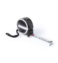Рулетка LUKOM с металлическим клипом, 7,5 м, черная, пластик