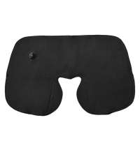 Подушка надувная дорожная в футляре; черный; 43,5 х 27,5 см; твил