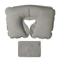 Подушка  надувная дорожная WAY в футляре; серый; 43,5х27,5 см; твил