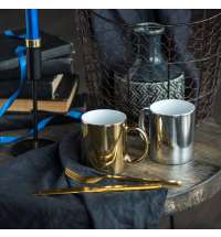 Кружка GLAMOUR, серебряный, тонкая керамика