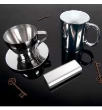 Кружка GLAMOUR, серебряный, тонкая керамика