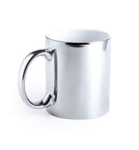 Кружка GLAMOUR, серебряный, тонкая керамика
