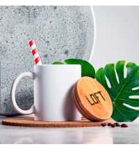 Кружка YOTEL, керамика, бамбук