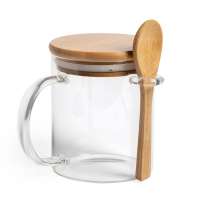 Кружка KIPAL, боросиликатное стекло, бамбук