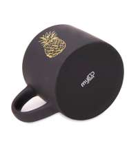 Кружка YASNA с покрытием SOFT-TOUCH, черный с желтым, 310 мл, фарфор