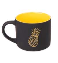 Кружка YASNA с покрытием SOFT-TOUCH, черный с желтым, 310 мл, фарфор