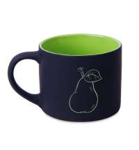 Кружка YASNA с покрытием SOFT-TOUCH, черный с зеленым, 310 мл, фарфор