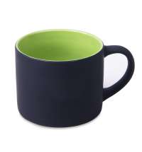 Кружка YASNA с покрытием SOFT-TOUCH, черный с зеленым, 310 мл, фарфор
