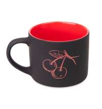 Кружка YASNA с покрытием SOFT-TOUCH, черный с красным, 310 мл, фарфор