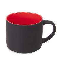 Кружка YASNA с покрытием SOFT-TOUCH, черный с красным, 310 мл, фарфор