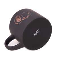 Кружка YASNA  с покрытием SOFT-TOUCH, черный с оранжевым, 310 мл, фарфор