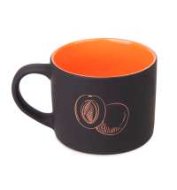 Кружка YASNA  с покрытием SOFT-TOUCH, черный с оранжевым, 310 мл, фарфор