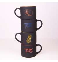 Кружка YASNA  с покрытием SOFT-TOUCH, черный с оранжевым, 310 мл, фарфор