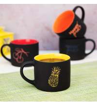 Кружка YASNA с покрытием SOFT-TOUCH, черный с синим, 310 мл, фарфор